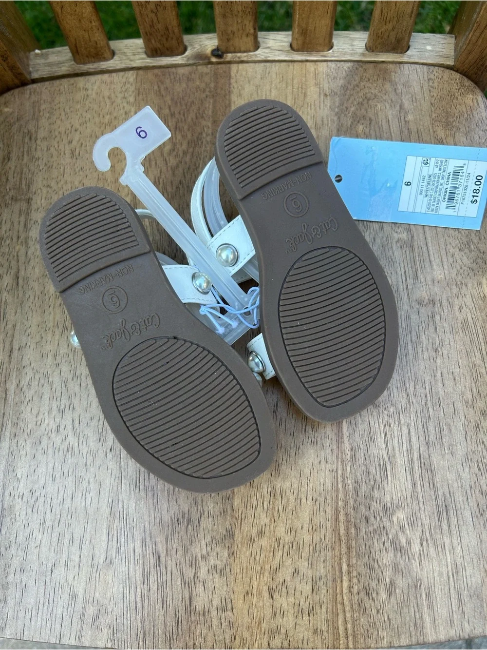 Toddler Girl White Pearl-Stud Sandals